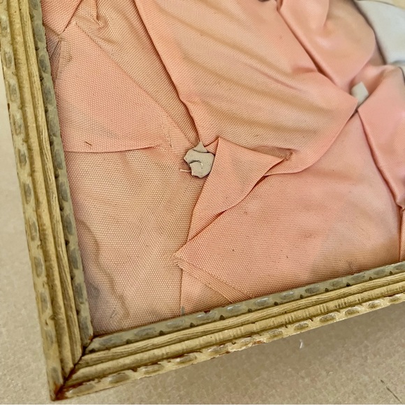 Antique Framed Picture of Sleeping Child 3D w/ Blanket, Nightgown, & Hair Locks - Picture 4 of 5